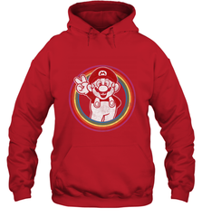 Super Mario Rainbow Circle Distressed Logo Hooded Sweatshirt Hooded Sweatshirt - skytshirtshop
