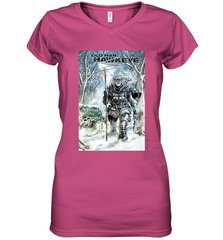 Marvel Old Man Hawkeye Comic Cover Women's V-Neck T-Shirt Women's V-Neck T-Shirt - skytshirtshop