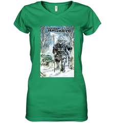 Marvel Old Man Hawkeye Comic Cover Women's V-Neck T-Shirt Women's V-Neck T-Shirt - skytshirtshop