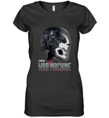 Marvel Infinity War War Machine Head Profile Women's V-Neck T-Shirt Women's V-Neck T-Shirt - skytshirtshop
