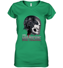 Marvel Infinity War War Machine Head Profile Women's V-Neck T-Shirt Women's V-Neck T-Shirt - skytshirtshop