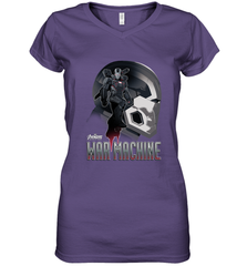 Marvel Infinity War War Machine Head Profile Women's V-Neck T-Shirt Women's V-Neck T-Shirt - skytshirtshop