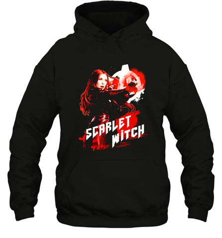 Marvel Infinity War Scarlet Witch Red Splat Hooded Sweatshirt Hooded Sweatshirt / Black / S Hooded Sweatshirt - skytshirtshop