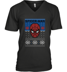 Marvel Spider Man Mask Christmas Sweater Men's V-Neck