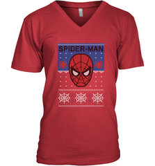 Marvel Spider Man Mask Christmas Sweater Men's V-Neck Men's V-Neck - skytshirtshop