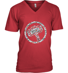Marvel Avengers Thor Floral Hammer Symbol Men's V-Neck Men's V-Neck - skytshirtshop