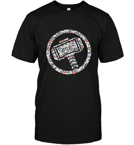 Marvel Avengers Thor Floral Hammer Symbol Men's T-Shirt Men's T-Shirt / Black / S Men's T-Shirt - skytshirtshop