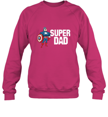 Marvel Father's Day Captain America Super Dad Portrait Crewneck Sweatshirt Crewneck Sweatshirt - skytshirtshop