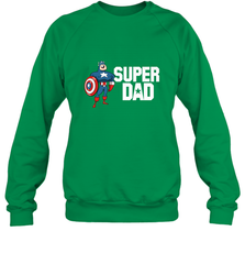 Marvel Father's Day Captain America Super Dad Portrait Crewneck Sweatshirt Crewneck Sweatshirt - skytshirtshop