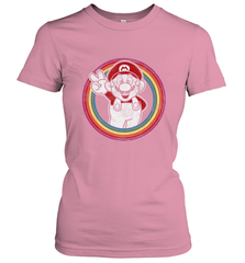 Super Mario Rainbow Circle Distressed Logo Women's T-Shirt Women's T-Shirt - skytshirtshop
