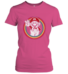 Super Mario Rainbow Circle Distressed Logo Women's T-Shirt Women's T-Shirt - skytshirtshop
