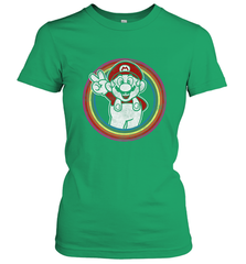 Super Mario Rainbow Circle Distressed Logo Women's T-Shirt Women's T-Shirt - skytshirtshop