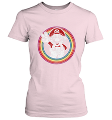 Super Mario Rainbow Circle Distressed Logo Women's T-Shirt Women's T-Shirt - skytshirtshop
