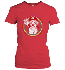 Super Mario Rainbow Circle Distressed Logo Women's T-Shirt Women's T-Shirt - skytshirtshop