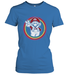 Super Mario Rainbow Circle Distressed Logo Women's T-Shirt Women's T-Shirt - skytshirtshop