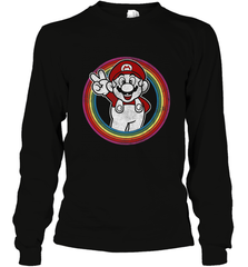 Super Mario Rainbow Circle Distressed Logo Long Sleeve T-Shirt Long Sleeve T-Shirt - skytshirtshop