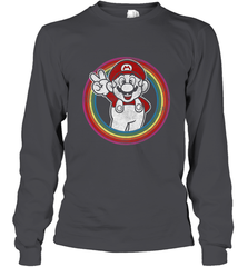 Super Mario Rainbow Circle Distressed Logo Long Sleeve T-Shirt Long Sleeve T-Shirt - skytshirtshop