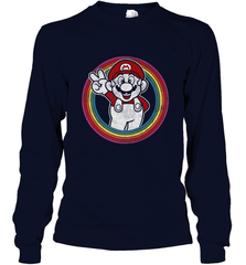 Super Mario Rainbow Circle Distressed Logo Long Sleeve T-Shirt Long Sleeve T-Shirt - skytshirtshop