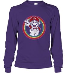 Super Mario Rainbow Circle Distressed Logo Long Sleeve T-Shirt Long Sleeve T-Shirt - skytshirtshop