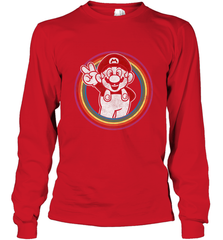 Super Mario Rainbow Circle Distressed Logo Long Sleeve T-Shirt Long Sleeve T-Shirt - skytshirtshop