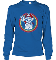 Super Mario Rainbow Circle Distressed Logo Long Sleeve T-Shirt Long Sleeve T-Shirt - skytshirtshop