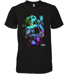 Marvel Infinity War Thor Rocket Groot Neon Men's Premium T-Shirt