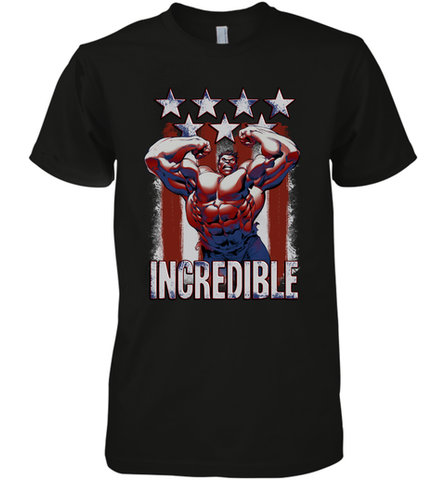 Marvel Hulk Incredible Stars and Stripes Men's Premium T-Shirt Men's Premium T-Shirt / Black / XS Men's Premium T-Shirt - skytshirtshop