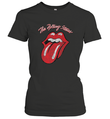 Mens The Rolling Stones Script Tongue Logo Women's T-Shirt Women's T-Shirt / Black / S Women's T-Shirt - skytshirtshop