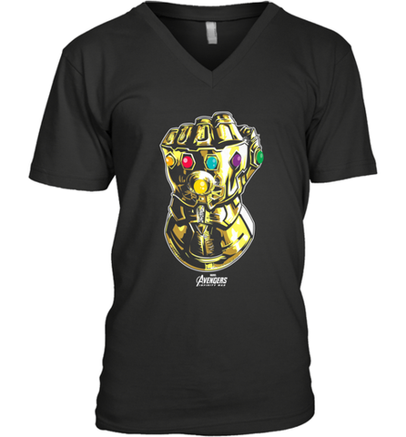 Marvel Avengers Infinity War Gauntlet Fist Men's V-Neck Men's V-Neck / Black / S Men's V-Neck - skytshirtshop