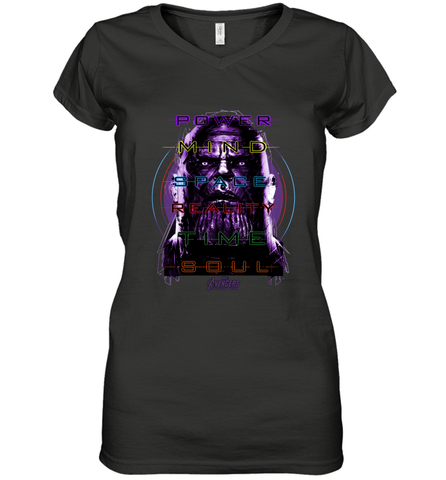 Marvel Infinity War Thanos Stones Manifest Women's V-Neck T-Shirt Women's V-Neck T-Shirt / Black / S Women's V-Neck T-Shirt - skytshirtshop