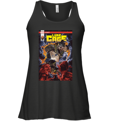 Marvel Luke Cage Power Man In Shining Armor Women's Racerback Tank Women's Racerback Tank / Black / XS Women's Racerback Tank - skytshirtshop