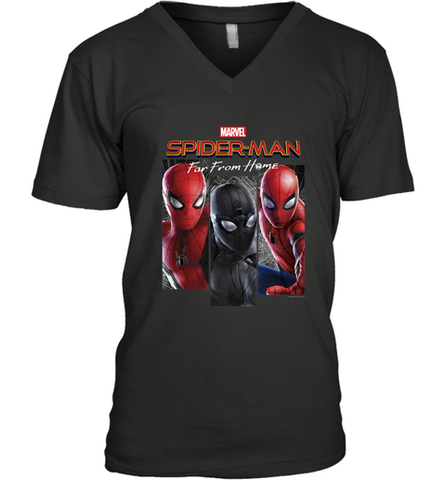Marvel Spider Man Far From Home Suit Panel Logo Men's V-Neck Men's V-Neck / Black / S Men's V-Neck - skytshirtshop