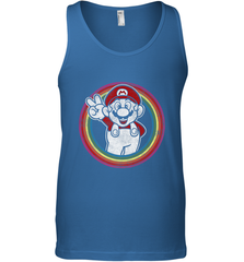 Super Mario Rainbow Circle Distressed Logo Men's Tank Top Men's Tank Top - skytshirtshop