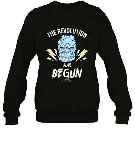 Marvel Thor Ragnarok Korg Revolution's Begun Crewneck Sweatshirt Crewneck Sweatshirt / Black / S Crewneck Sweatshirt - skytshirtshop