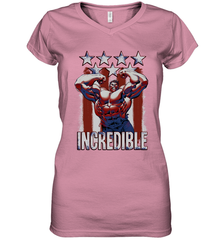 Marvel Hulk Incredible Stars and Stripes Women's V-Neck T-Shirt Women's V-Neck T-Shirt - skytshirtshop