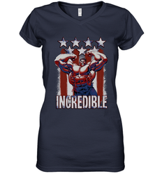 Marvel Hulk Incredible Stars and Stripes Women's V-Neck T-Shirt