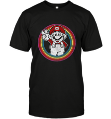 Super Mario Rainbow Circle Distressed Logo Men's T-Shirt Men's T-Shirt - skytshirtshop