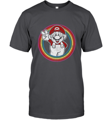 Super Mario Rainbow Circle Distressed Logo Men's T-Shirt Men's T-Shirt - skytshirtshop