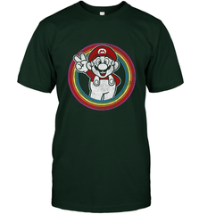 Super Mario Rainbow Circle Distressed Logo Men's T-Shirt Men's T-Shirt - skytshirtshop