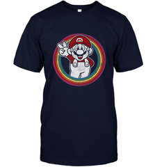 Super Mario Rainbow Circle Distressed Logo Men's T-Shirt Men's T-Shirt - skytshirtshop