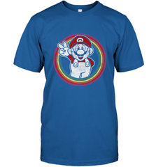 Super Mario Rainbow Circle Distressed Logo Men's T-Shirt Men's T-Shirt - skytshirtshop