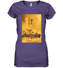 Marvel Studios 10 Years of Heroes Poster Women's V-Neck T-Shirt Women's V-Neck T-Shirt - skytshirtshop