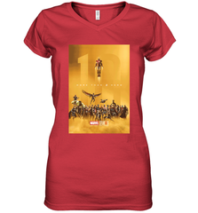Marvel Studios 10 Years of Heroes Poster Women's V-Neck T-Shirt Women's V-Neck T-Shirt - skytshirtshop