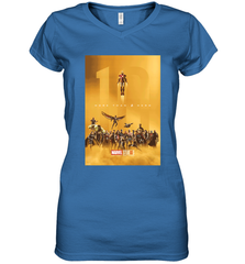 Marvel Studios 10 Years of Heroes Poster Women's V-Neck T-Shirt Women's V-Neck T-Shirt - skytshirtshop