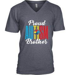 Proud Autism Brother Awareness Support Premium T Shirt Men's V-Neck Men's V-Neck - skytshirtshop