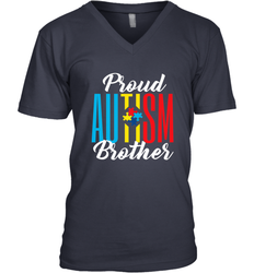 Proud Autism Brother Awareness Support Premium T Shirt Men's V-Neck