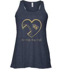 UCF Knights Football Inside Heart  Team  Apparel Women's Racerback Tank Women's Racerback Tank - skytshirtshop
