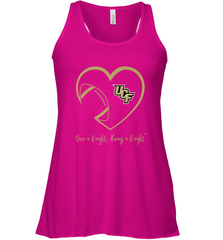 UCF Knights Football Inside Heart  Team  Apparel Women's Racerback Tank Women's Racerback Tank - skytshirtshop