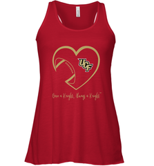 UCF Knights Football Inside Heart  Team  Apparel Women's Racerback Tank Women's Racerback Tank - skytshirtshop