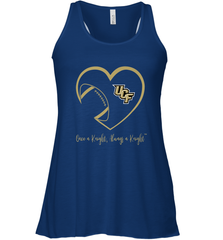 UCF Knights Football Inside Heart  Team  Apparel Women's Racerback Tank Women's Racerback Tank - skytshirtshop